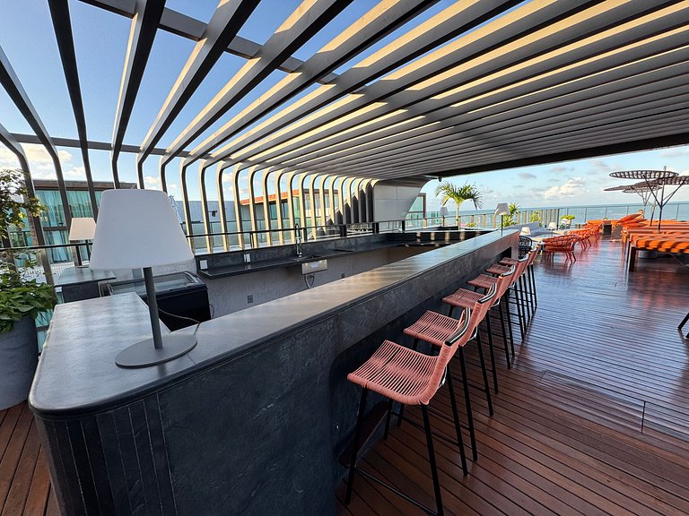 Flat beira-mar Cabo Branco com rooftop AH212