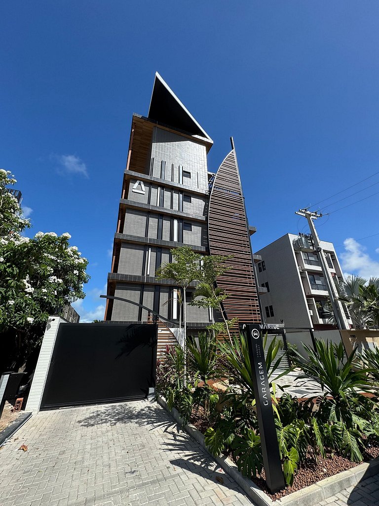 Flat beira-mar pé na areia com varanda