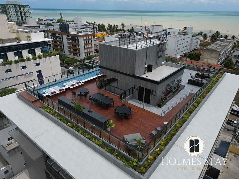Flat de luxo com vista privilegiada pro mar no Acqua Tambau