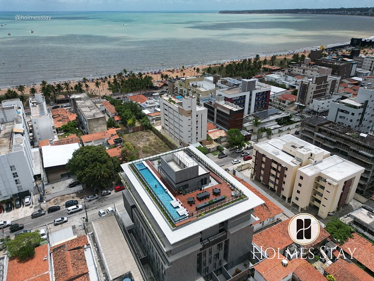 Flat de luxo com vista privilegiada pro mar no Acqua Tambau