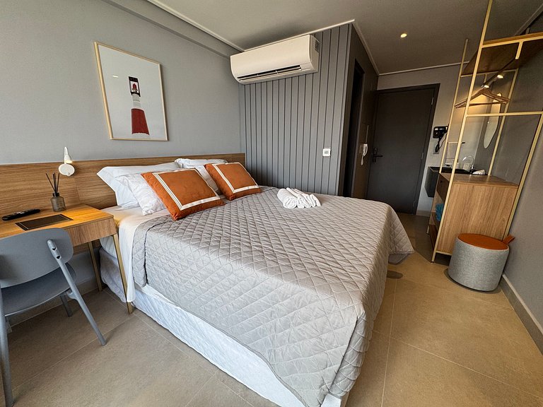 Flat de luxo com varanda no Acqua Tambau AQ4X7