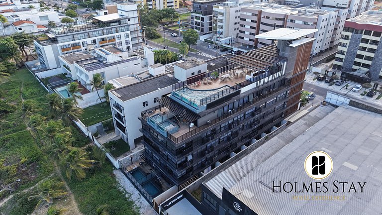 Flat beira-mar pé na areia com varanda