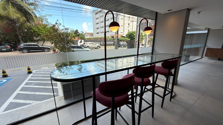 Flat de luxo com varanda no Acqua Tambau AQ4I5