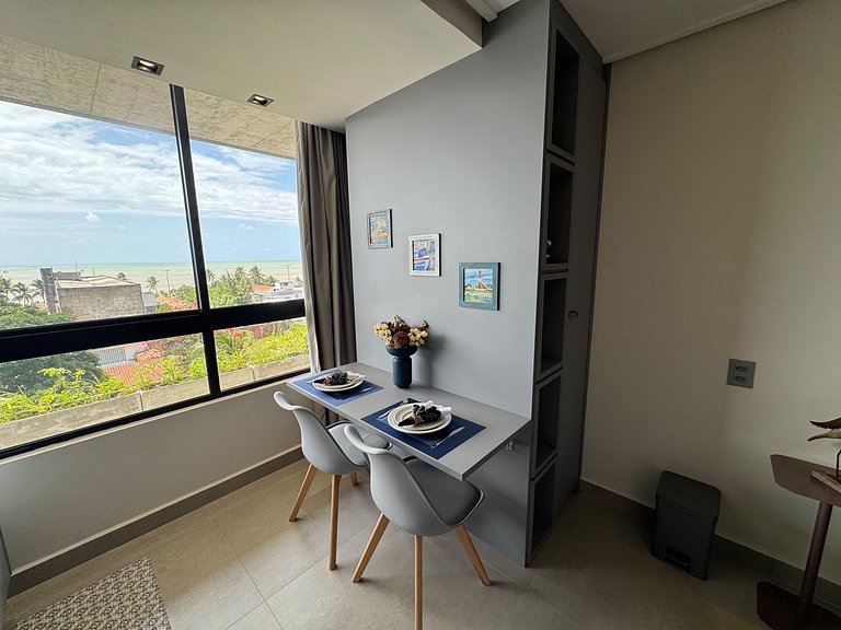 Flat de luxo com vista privilegiada pro mar no Acqua Tambau